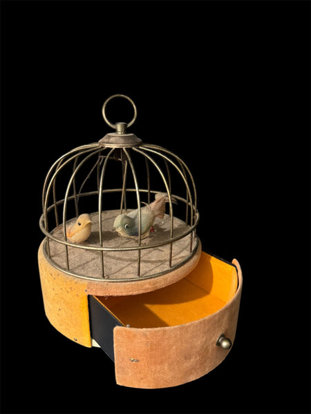 Vintage Automation Musical Bird Cage Jewelry Box - WORKS