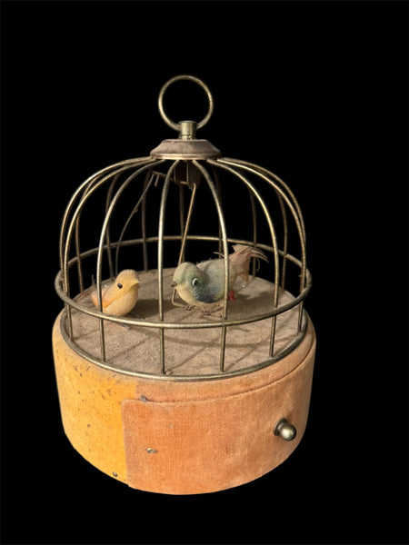 Vintage Automation Musical Bird Cage Jewelry Box - WORKS